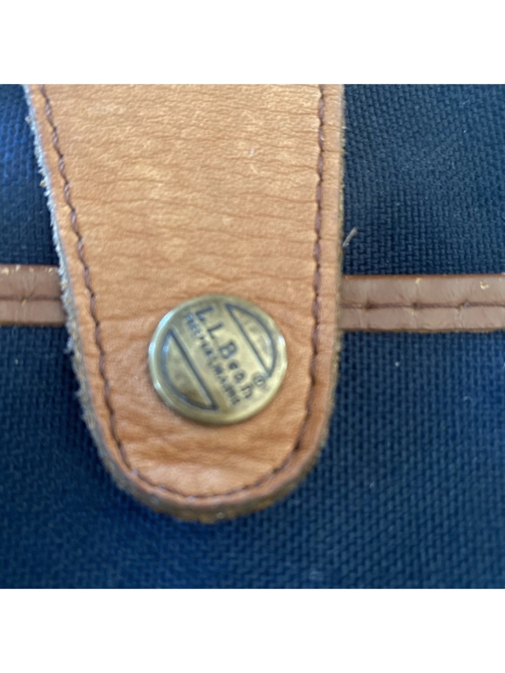 L.L. Bean Navy and Canvas Portfolio/Laptop Case with British Tan Leather Trim - Picture 5 of 13